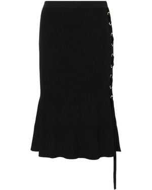 Twin Set Logo-Plaque Skirt - Black