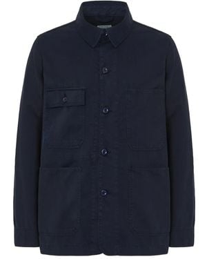 Hartford Patch-Pocket Shirt Jacket - Blue