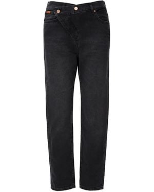 No44 Vaqueros con botones cruzados - Negro