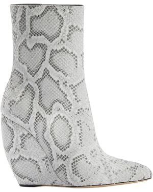 Giuseppe Zanotti Ginnyfer Wedge Leather Boots - Grey