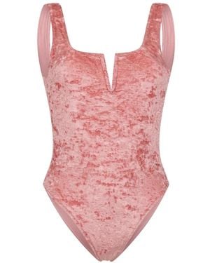 Paramidonna Elle Velvet-Effect Swimsuit - Pink