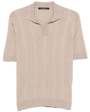 Tagliatore Pavel Ribbed-Knit T-Shirt - Natural