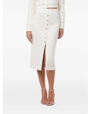 Toccin Tani Knit Pencil Skirt - White