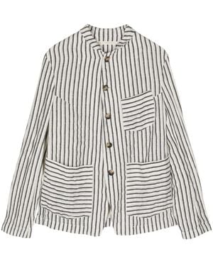 Forme D'expression Stripe-Pattern Jacket - White
