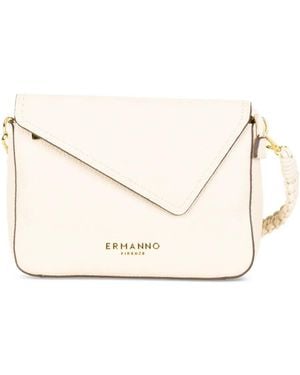 Ermanno Scervino Beatrice Iv Schultertasche Mit Umschlagklappe Und Geflochtenem Henkel - Natur