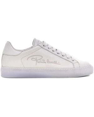 Roberto Cavalli Logo-Embroidered Trainers - White