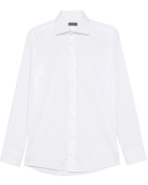 Carlo Pignatelli Long-Sleeve Spread-Collar Shirt - White