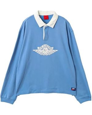 Nike Flight Essentials Rugby Long-Sleeve Polo Shirt - Blue
