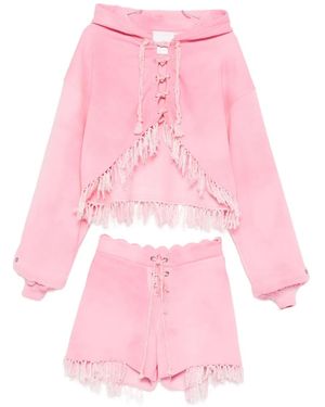 Loulou Fringe-Detail All - Pink