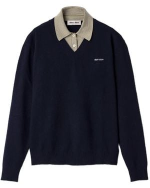 Miu Miu Wool And Cashmere Jumper - Blue