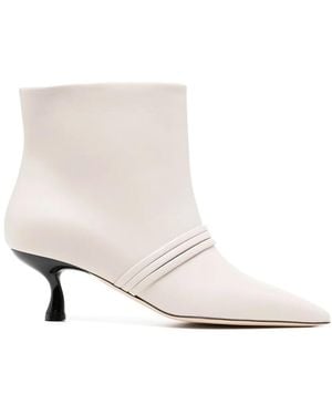 Malone Souliers Lionne 45Mm Leather Ankle Boots - White