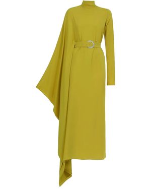 Taller Marmo Tanning Belted Kaftan Midi Dress - Yellow