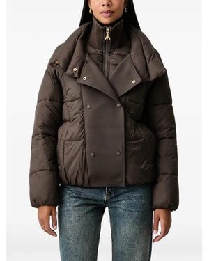 Patrizia Pepe Double-Breasted Puffer Jacket - Black