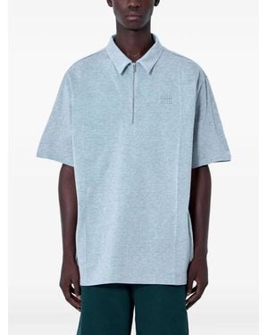 Miu Miu Half-Zip Short-Sleeve Polo Shirt - Blue