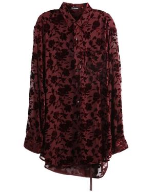 Ann Demeulemeester Elisabeth Blouse Met Bloemen-Devoré - Paars