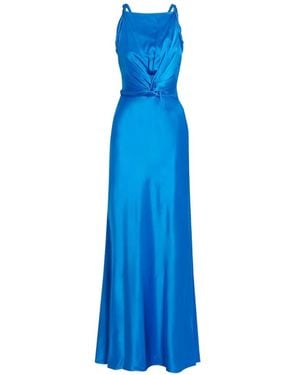 ROKSANDA Likai Twisted Satin Maxi Dress - Blue