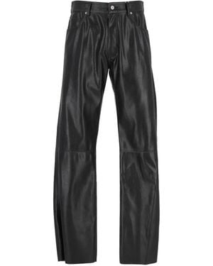 MM6 by Maison Margiela Leather-Effect Trousers - Black