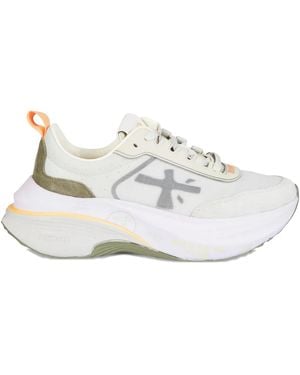 Premiata Light Trainers With Suede Accents - White