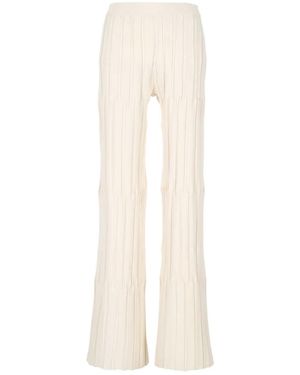 Mrz Pantalon Évasé À Design Plissé - Blanc