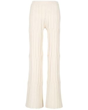 Mrz Pleated Flared Trousers - White