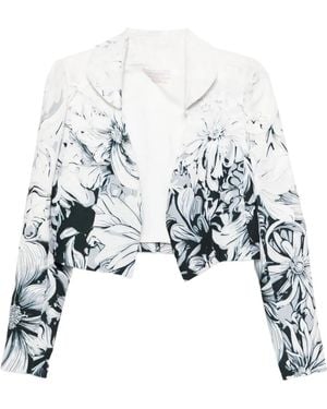 Saiid Kobeisy Printed Crepe Jacket - White