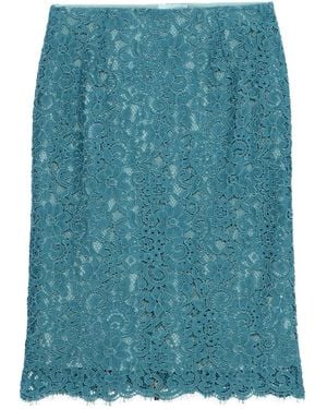 Blumarine Lace Pencil Skirt - Blue