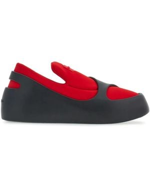 Ferragamo Futuristic Cut-Out Trainers - Red