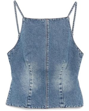 Ksubi Apron Relik Denim Top Met Gestrikte Achterkant - Blauw