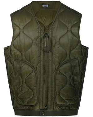 C.P. Company Zip-Up Quilted Vest - Green