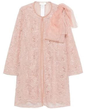 Marina Rinaldi Elfi Bow-Detail Lace Coat - Pink