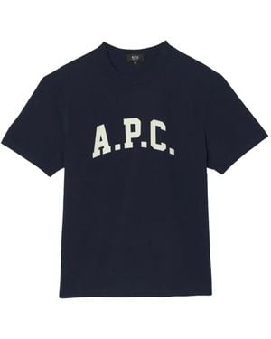 A.P.C. T-Shirt mit Logo - Blau