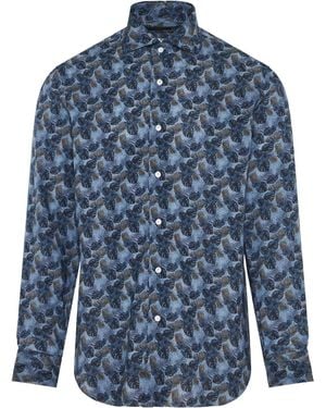Barba Napoli Printed Shirt - Blue