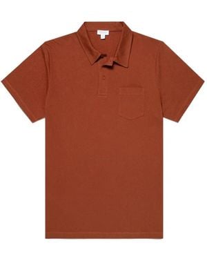 Sunspel Riviera Piqué-Weave Chest-Pocket Polo Shirt - Red