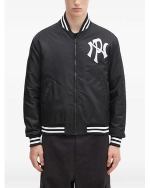 Aries Logo-Detail Bomber Jacket - Black
