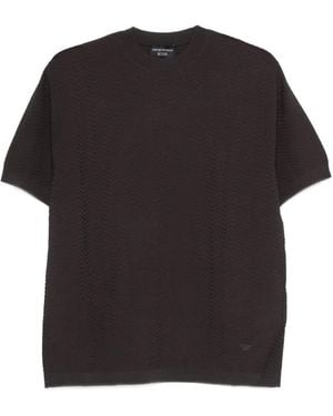Emporio Armani シェブロンパターン Tシャツ - ブラック