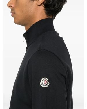 Moncler Tricolour-Trim Cotton Sweatshirt - Black