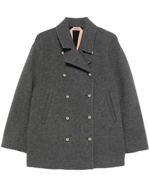 N°21 Caban Double-Breasted Coat - Grey