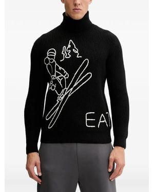 EA7 Jersey con cuello vuelto - Negro