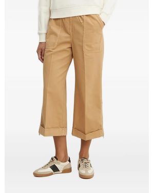 Pinko Zip-Detail Cotton Trousers - Natural