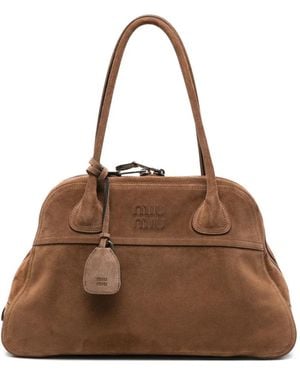 Miu Miu Vivant Suede Bag - Brown