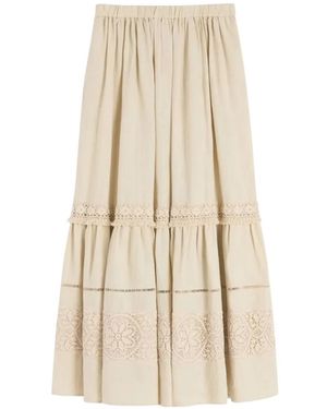 Weekend by Maxmara Falda A Capas Con Encaje - Neutro