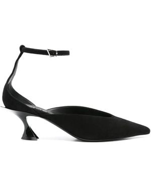 Mugler 55Mm Fang Ankle-Strap Pumps - Black