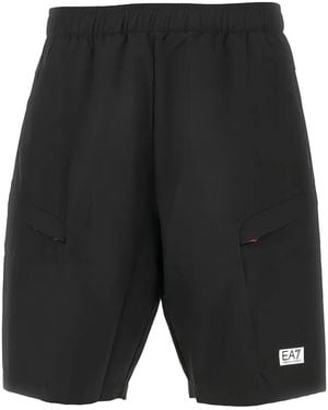 EA7 Logo-Detail Shorts - Gray