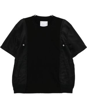 Sacai コットンブレンド Tシャツ - ブラック