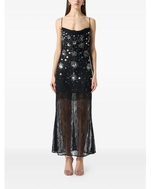Blumarine Sequin-Embellished Lace Gown - Black