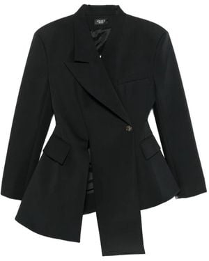 A.W.A.K.E. MODE Asymmetric-Hem Single-Breasted Blazer - Black