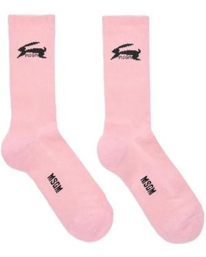 MSGM Rabbit-Logo Socks - Pink