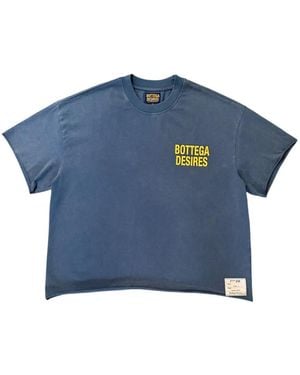 Bottega Desires Logo-Print Faded-Finish T-Shirt - Blue