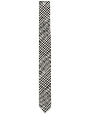 Balmain Prince Of Wales Print Tie - White