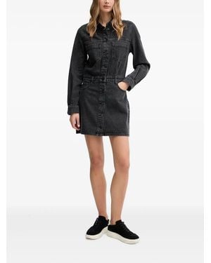 DKNY Denim Mini Shirt Dress - Black
